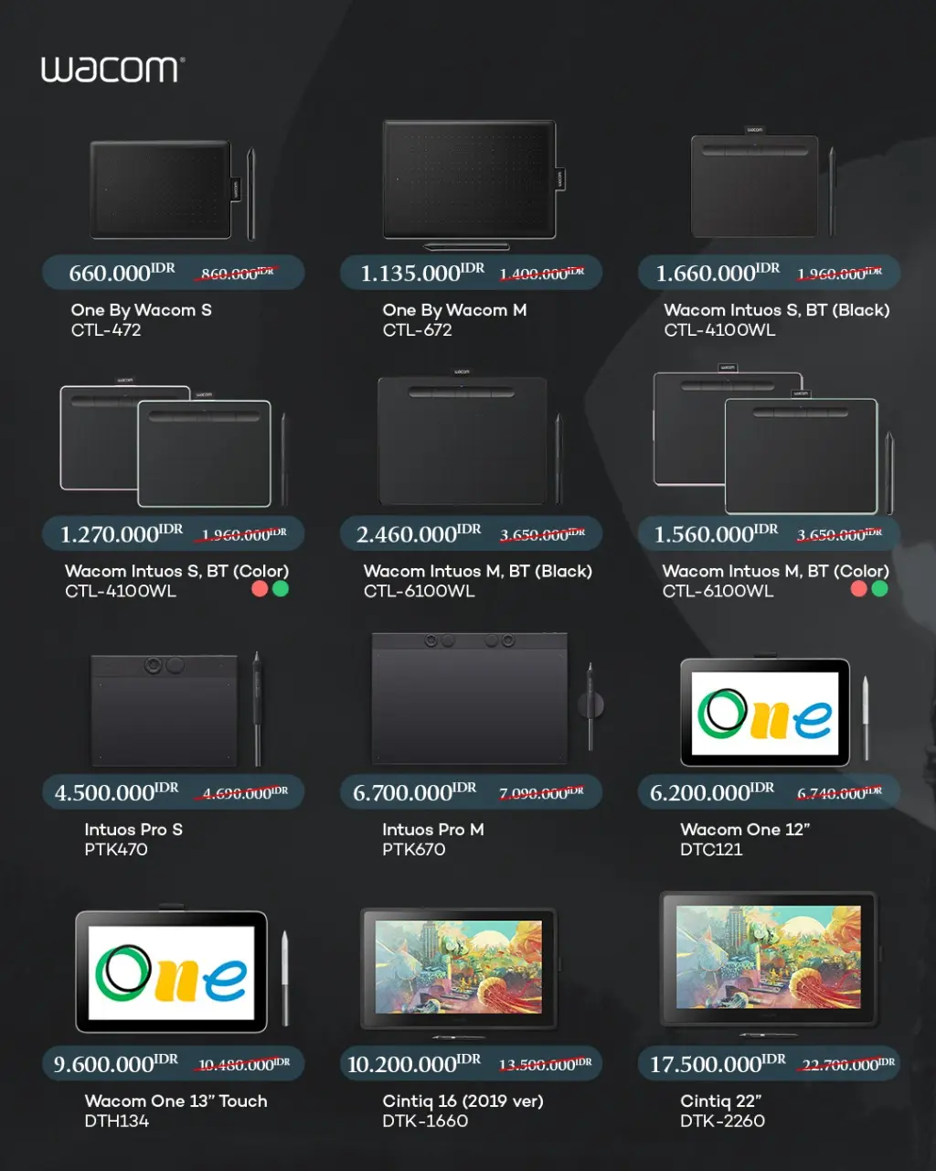 One by Wacom Redwood Medium - CTL-672