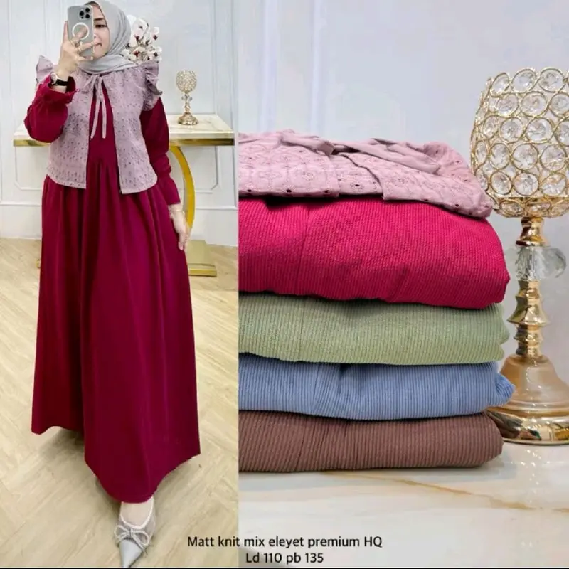 baju gamis berwarna hijau cocok buat jalan 2