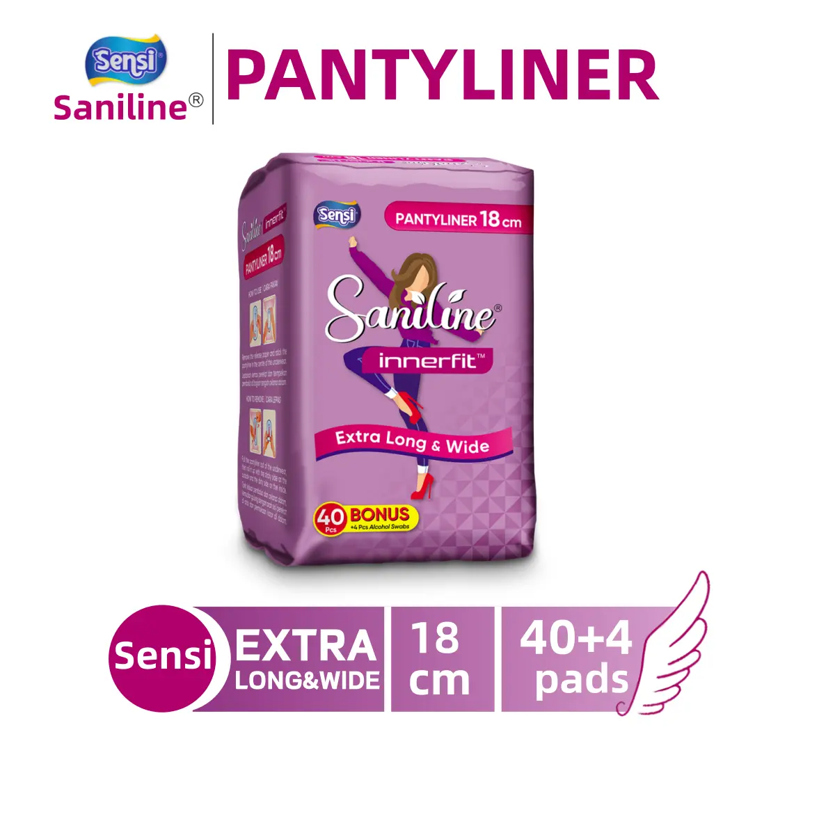 Pantyliner Panjang Super 18cm/40+4 pads - 1 pack