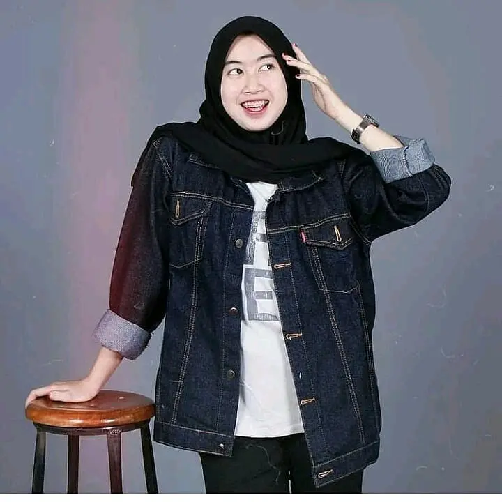 Jaket Jeans Denim Tebal Wanita Ready Ukuran M-XXXL