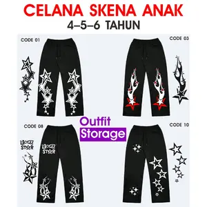 Celana Baggy sweatpants Celana Skena Gombrong bahan fleece 280 gsm cewek dan cowok BB 10-15 Kg, usia 4-5 thn