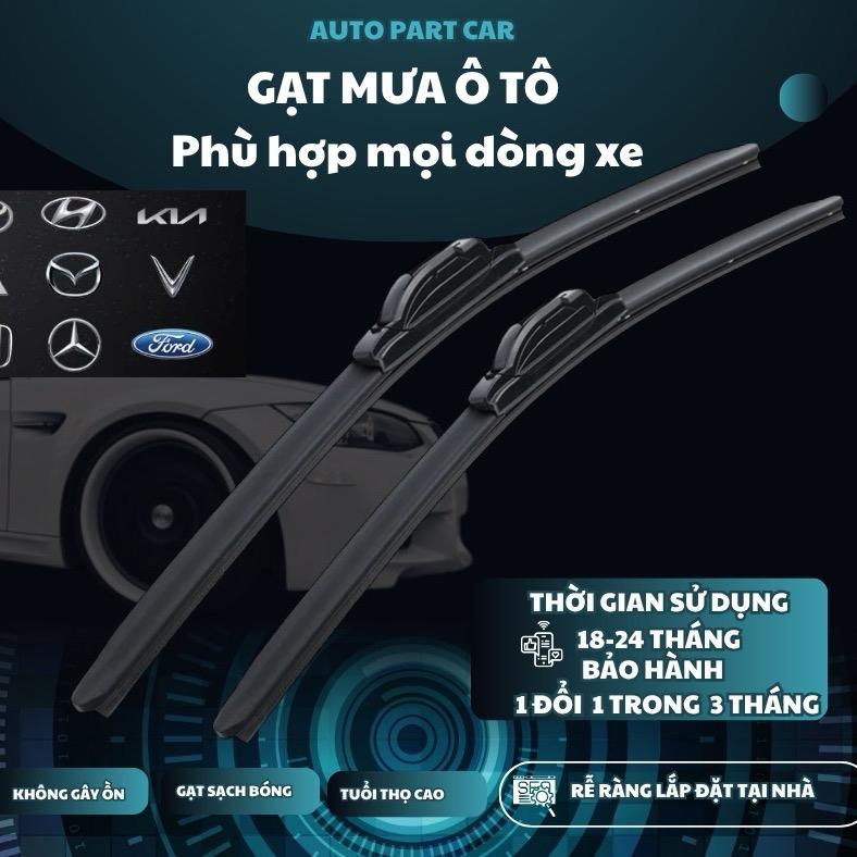 Bộ 2 Cần Gạt Mưa Trước Sản phẩm gạt mưa chính hãng VTS Gạt mưa silicon Thân mềm Cao Cấp ,lưỡi gạt cao su tự nhiên ,phù hợp cho mọi dòng xe bảo hành lôi đổi trả trong 3 tháng độ bền sử dụng 12 đến 18 tháng