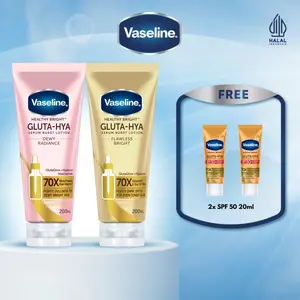 [C-Free 2x SPF 50 PA++ 20ml] Vaseline GlutaHya Flawless Bright & Dewy Radiance 200ml