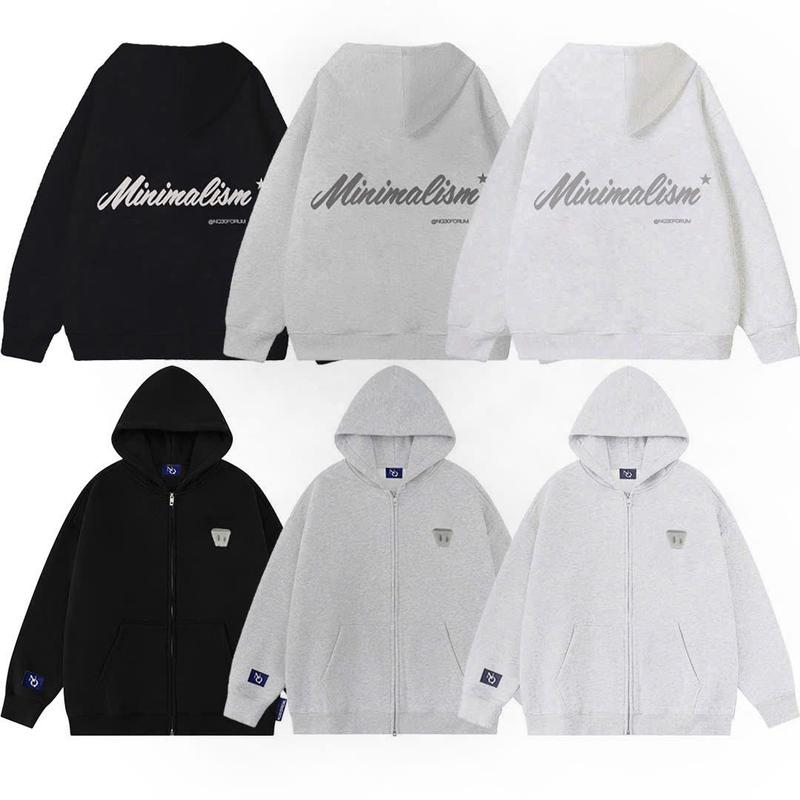 Áo Khoác Hoodie Zip COTTON Form Boxy Thêu Nổi NQ30 BLISS Form Rộng Nam Nữ Unisex