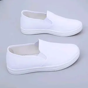 SEPATU SLIP ON TRENDY POLOS WANITA DAN PRIA BAHAN KUALITAS KARET EMPUK NYAMAN UNTUK FASHION SEKOLAH KULIAH KERJA DAN TRAVELING Putih TERBARU TERMURAH