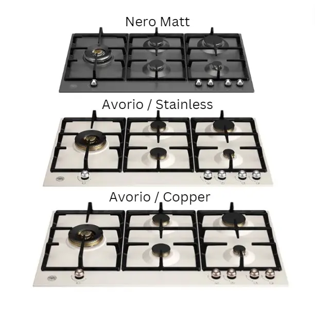 Bertazzoni Heritage Series 90 cm Gas hob with lateral dual wok P905LHERNE / P905LHERAX / P905LHERAC