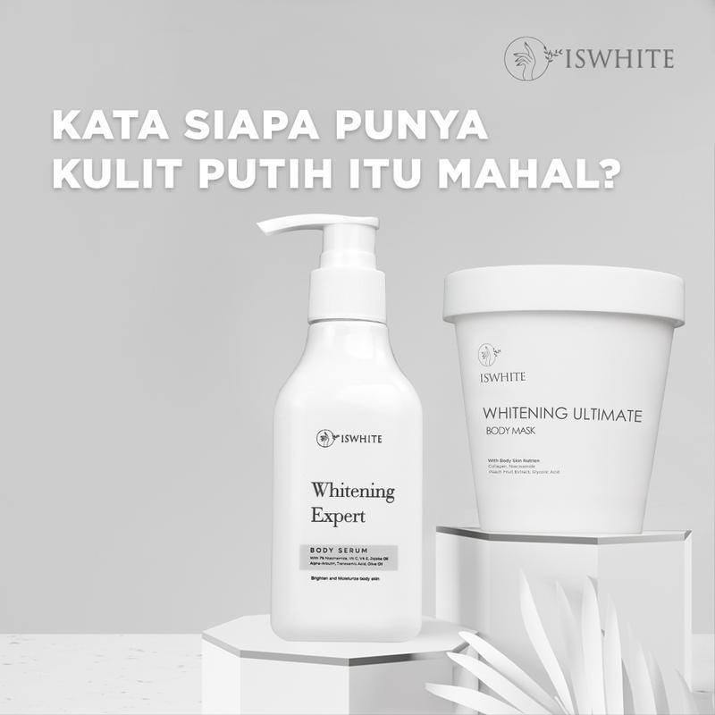[GET FREE POUCH DAN SPATULA] ISWHITE Bodycare Glowing Package Body Mask Body Serum Pencerah Tubuh Lotion Peach Extract Niacinamide BPOM Mencerahkan 2