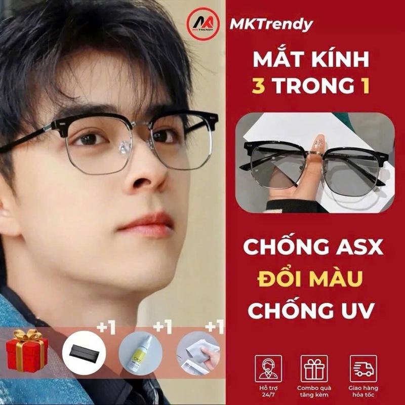 MÃ X12 Kính Đổi Màu Dưới Nắng Kiểu CLUBMASTER Kính Nam Thời Trang Chống UV Chống Ánh Sáng Xanh Gọng Nửa Viền Mắt Kính Kính Mát Nam Nữ Đi Đường Chống Nắng Chống Bụi Kính Râm Đổi Màu Đi Ngày Và Đêm Gọng Kính Cận Đẹp Titan Đeo Lái Xe Du Lịch Đi Học Đi Chơi