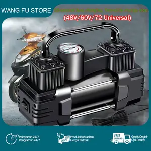 Pompa Ban Mobil LED Mini Listrik Portabel / Pompa Ban Mobil / Kompresor Mini Tahan Lama 150 psi dengan Kit Aksesori Adaptor 12V 5A