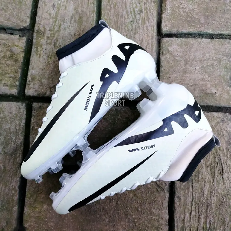 Sepatu Sepak Bola Boots Anak Cream Hitam Size 32-38 Usia 9-16 Tahun Sepatu Soccer Anak Laki-Laki Sepatu Olahraga Anak Terbaru 0