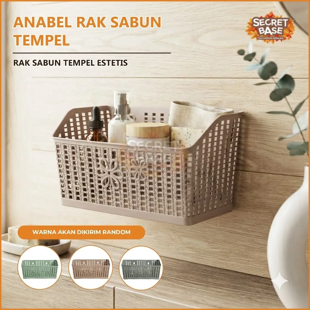 ANABEL RAK SABUN TEMPEL - Gantungan Rak Sabun / Keranjang Mandi / Wadah Tempat Sabun Dinding