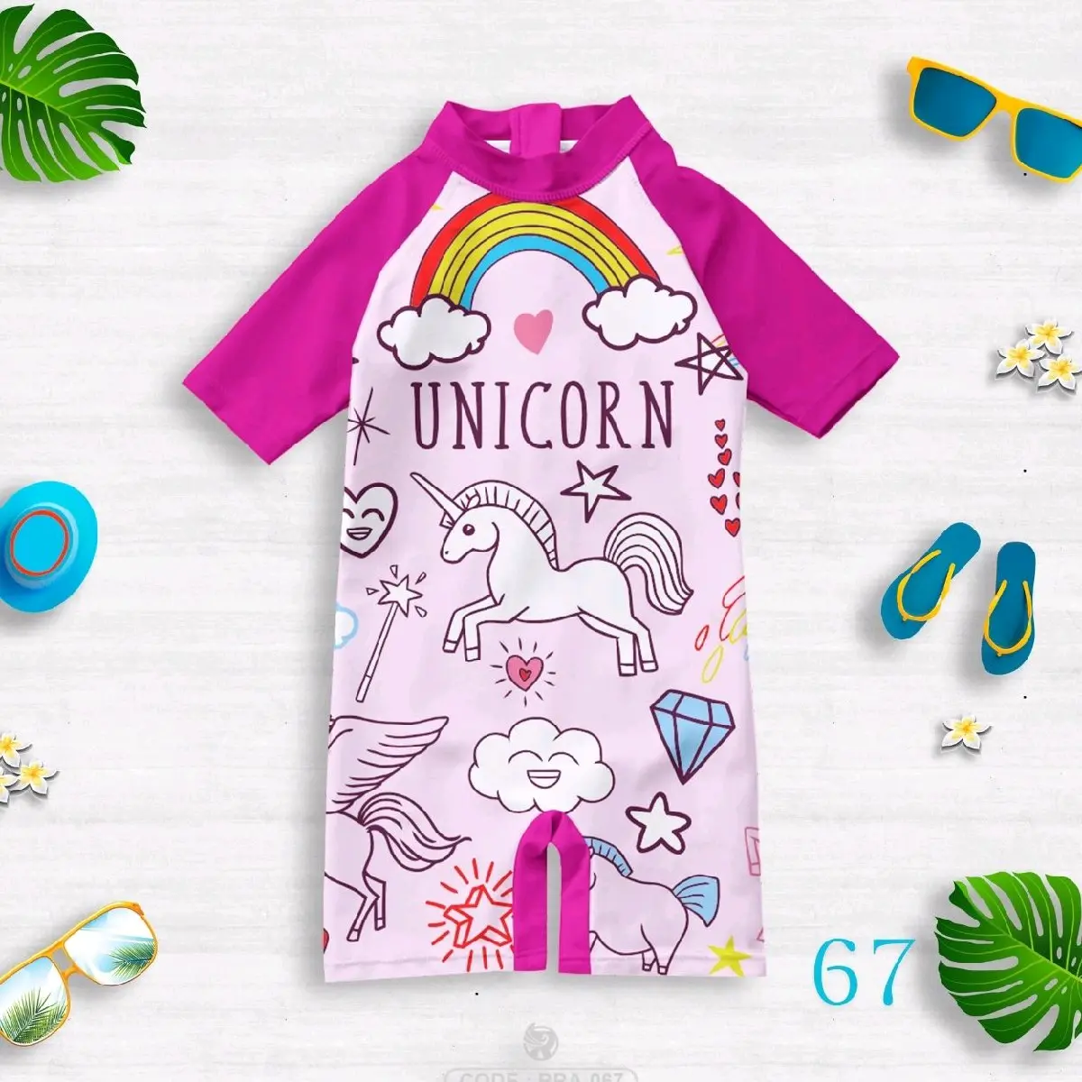 Baju renang anak perempuan motif karakter Unicorn usia 1-10 tahun// Baju renang anak perempuan // Baju renang anak // Baju anak perempuan // Kids Swimsuit // Baju renang