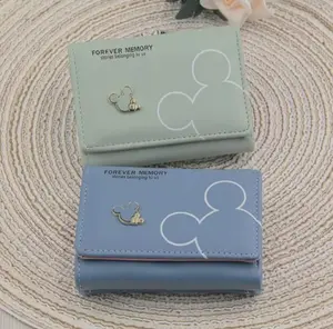 Dompet Wanita Kecil Lipat 3 Motif Mickey Mouse Dompet Kartu Stylish dan Praktis untuk Sehari-hari dompes tangan