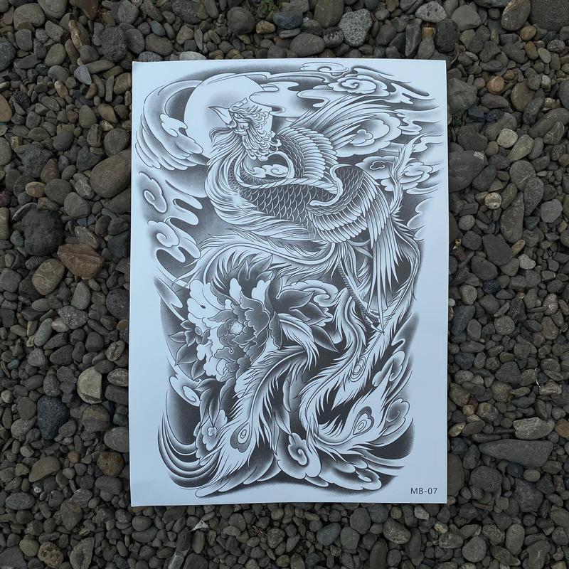 Tato Temporer Semi Permanen Tahan Lama Tato punggung Tato tahan lama Tato Harimau full Tato FruitInk Tato Ikan KOI Tato yakuza tato macan 5