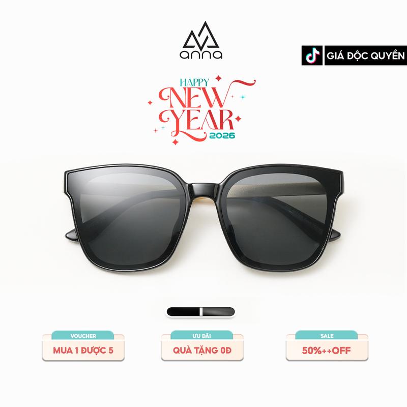  Gọng kính râm mát nam nữ thời trang ANNA dáng vuông gọng nhựa mắt râm chống tia UV 6035 