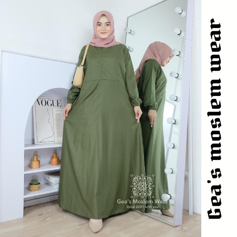 muslimah outfit gamis toyobo polos premium basic big size 8