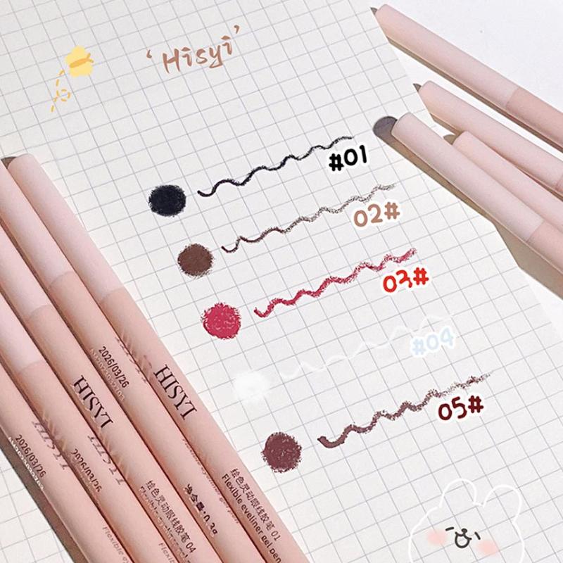 Product Introduction of 5 Colors Matte Eyeliner Gel Pen/ Waterproof Lasting Eyeliner Red Smooth Women Black Eyes K9J4 34