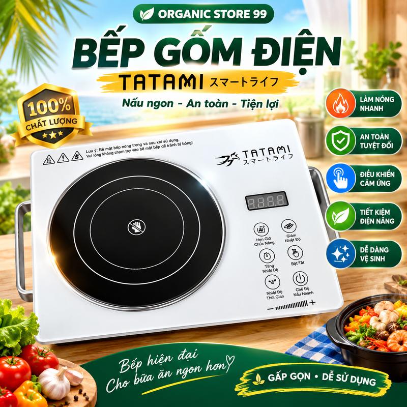 { HANG LOAI 1 ­]BẾP HỒNG NGOẠI MINI TATAMI – BẾP NẤU ĐA NĂNG 3500W NHỎ GỌN, DỄ SỬ DỤNG