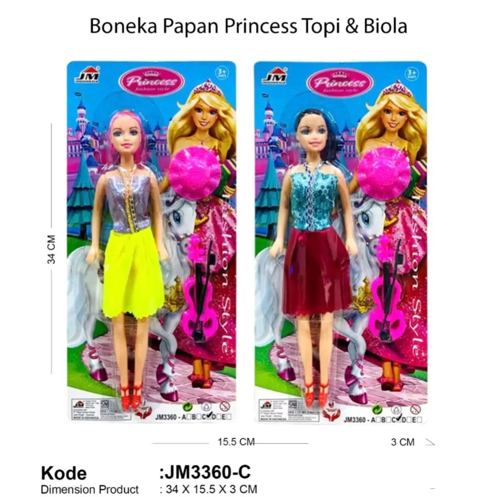 BONEKA BARBIE PRINCESS TOPI DAN BIOLA