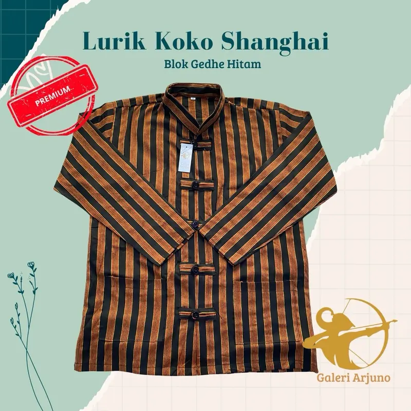 [Premium] Baju Lurik Koko Shanghai  // pakaian tradisional pria // Asli Lurik Halus // Asli Produk Galeri Arjuno // atasan tradisional // baju adat // lurik hijau kembang bayem // Baju Lurik Adat Pria // Baju muslim // Baju lebaran // Lurik termurah 3