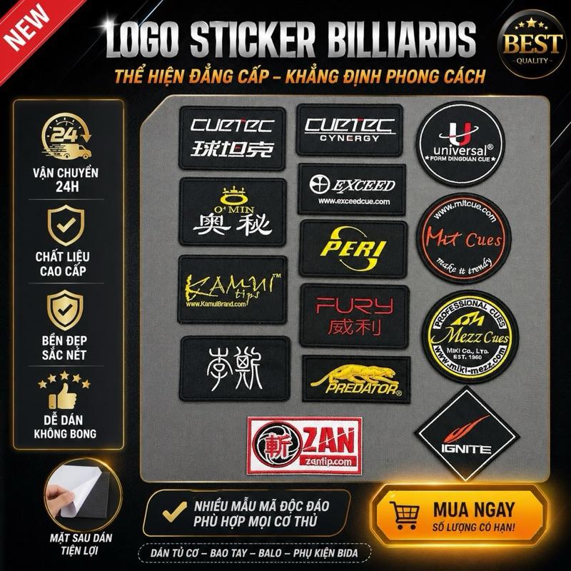Logo Bida - Sticker Billiards Thêu Sắc Nét, Có Sẵn Keo Dán Trực Tiếp