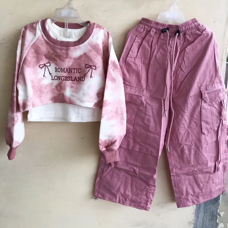 Setelan anak perempuan 3063 / 3203 pink pita baju celana - baju anak perempuan - set baju cewe fashion 6