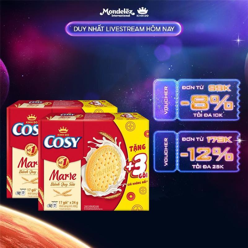 Bánh Quy Sữa Cosy Marie, Combo 2 Hộp x 336G