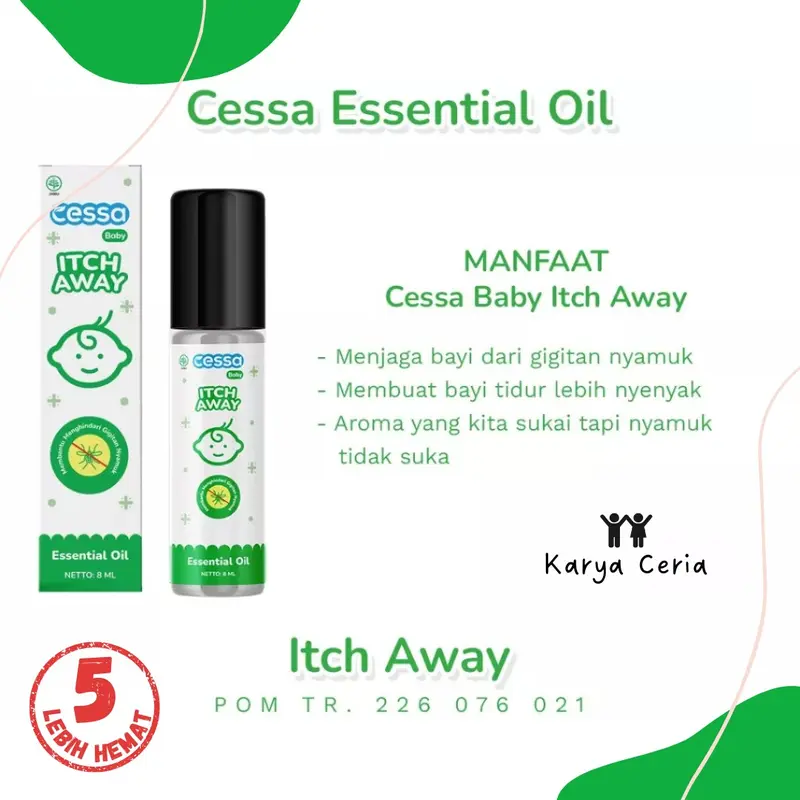 Cessa Hijau Bugs Away - Essential Oil Menjaga Bayi Balita dari Gigitan Nyamuk Green 3