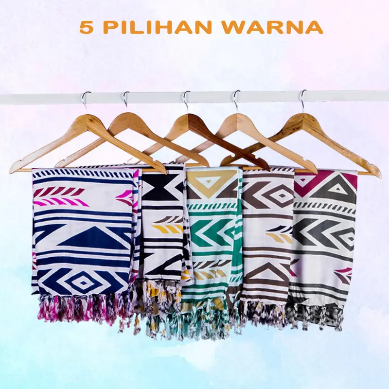 Kain Pantai Sarung Pantai Bali Motif Etnik Scarf Rayon Print Halus Selendang Pantai Rumbai Wanita - Cosplay Syal Hiasan Hadiah scarf Pink 1