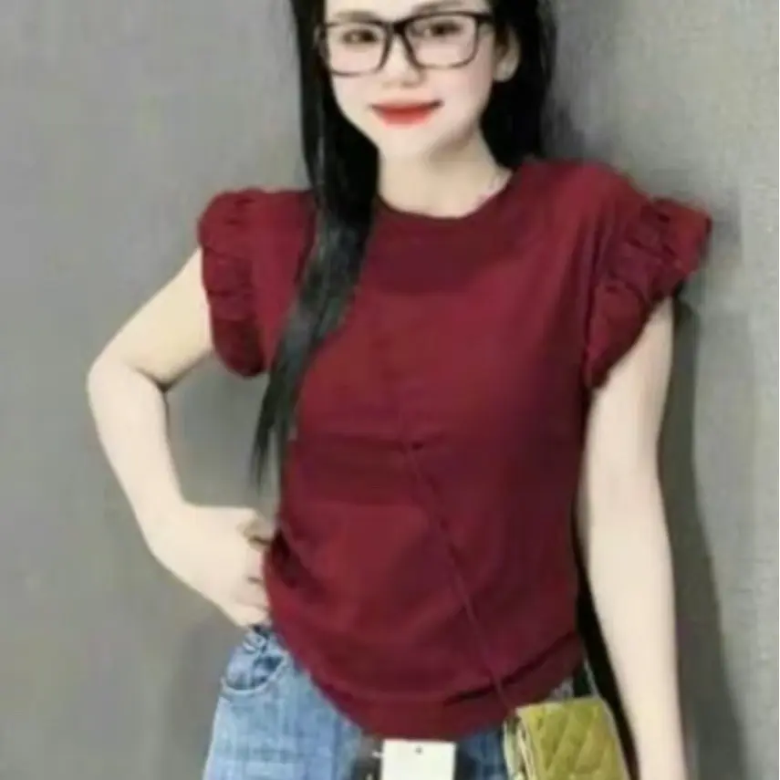 Áo thun tăm nữ tay hến mẫu mới 2025 size 38-65kg,chất thun tăm,Áo thun fom body cộc tay cho nữ | BigBuy360 - bigbuy360.vn