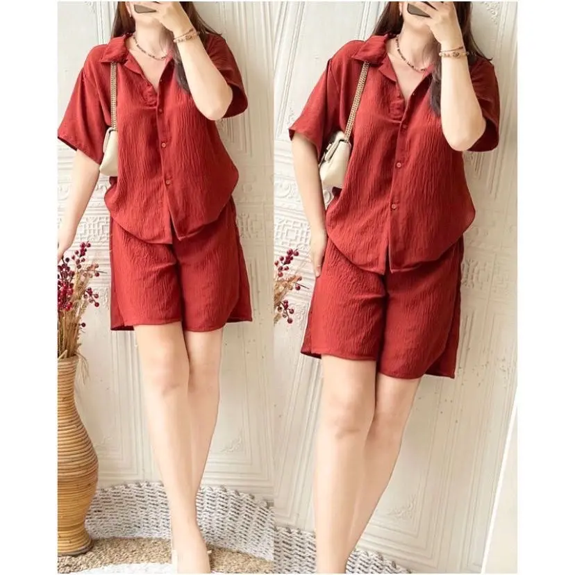 ￼Elissa One Set Crincle Air Flow// Setelan Wanita Trendy