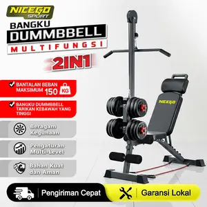 NICEGO SPORT New Sit Up Bench 2-in-1 High Pull Down Adjustable Multi Weightlifting Bench Dumbbell Bench