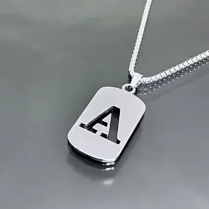 Kalung Inisial Nama Silver Anti Karat dengan Desain Elegan dan Tahan Lama untuk Pria dan Wanita