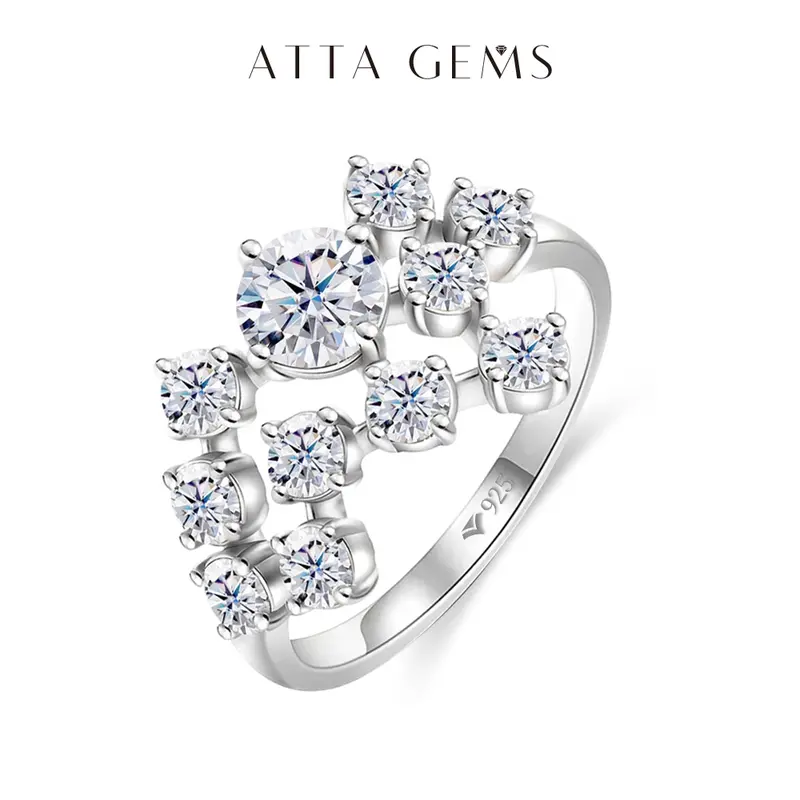 Gorgeous Synthetic Moissanite Ring 1.5CT D Color for Women Birthday Gift Engagement Wedding Fine Jewelry R035 7