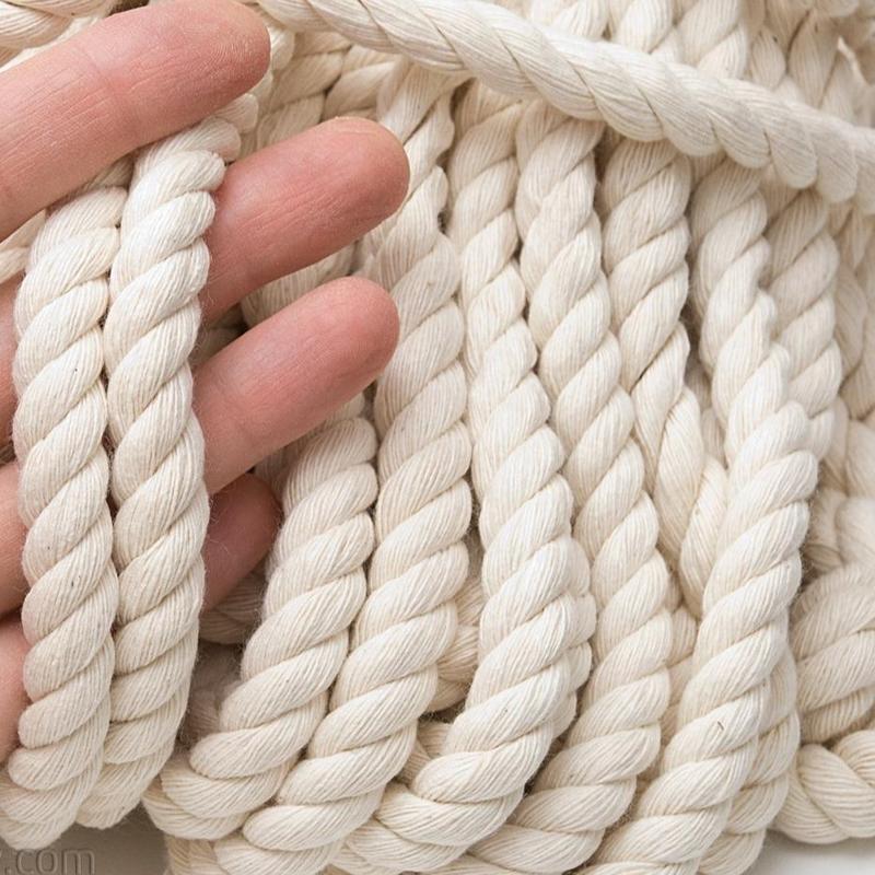 1m Dây thừng macrame se cotton làm đồ chơi thú cưng, dây tắm, dây thừng trang trí 4mm dài 1m
