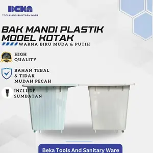 Bak mandi plastik kotak / segi 4  dengan kotak sabun Kapasitas est 120 L