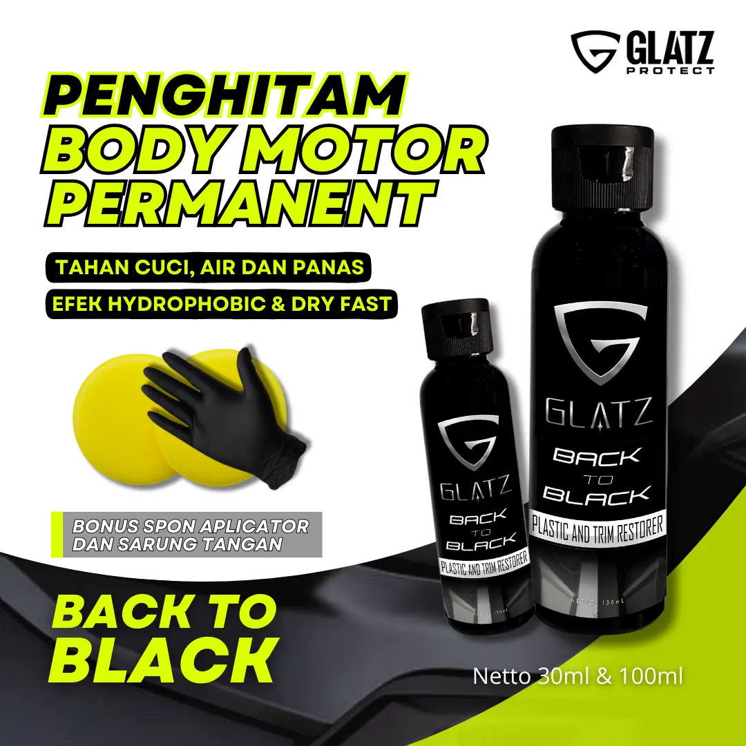 Glatz Penghitam Body Kasar Motor & Mobil (Trim Restorer) pembersihbodykasar Car