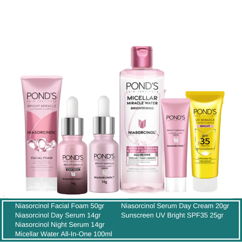 Paket Pond's Bright Miracle Ultimate Clarity Niarsocinol For Brightening -  Facial Pencerah Wajah 0