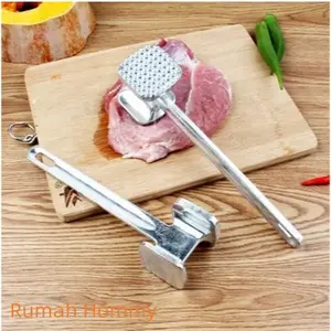 Palu Daging 2 sisi Pelunak Daging Palu Geprek daging Pelembut Daging Meat Hammer Stainless Steel