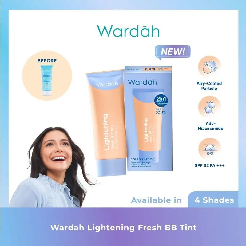 Wardah Lightening Fresh BB Tint 15ml - Wardah Lightening BB Cream 4 Warna BPOM Wajah Foundation 2