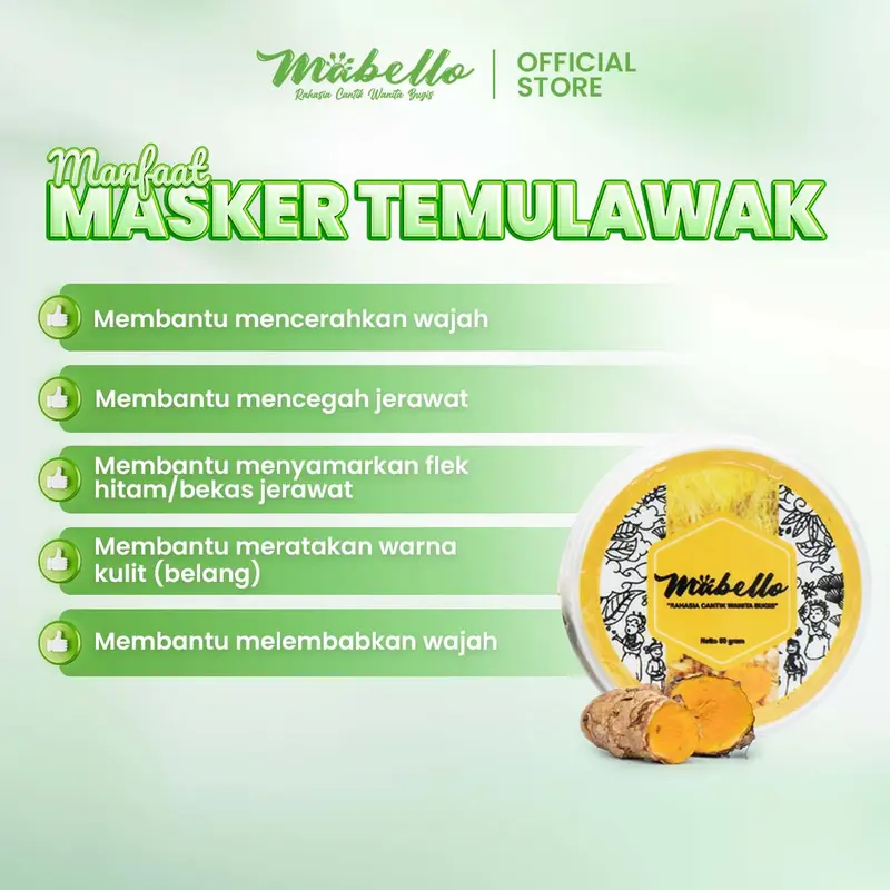 Mabello  Rempah Temulawak Free Susu Bubuk/ Perawatan Tubuh /Melembutkan/ Lulur Mandi/ membersihkan Kotoran Scrub 2