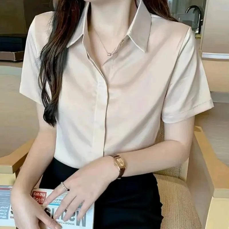 Kemeja atasan crop top wanita lengan pendek 2