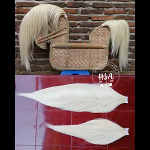 Rambut jaranan sintetis putih tulang super buntut kuda sintetis