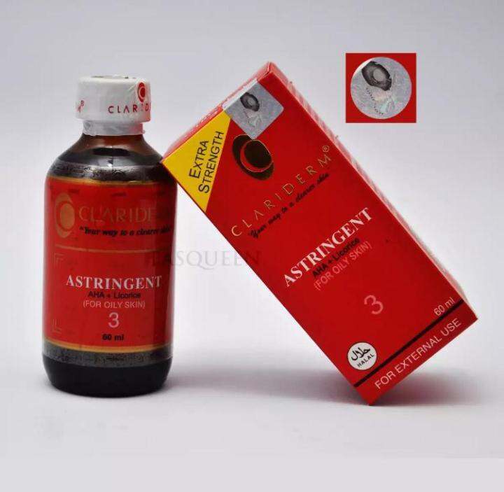 Clariderm Astringent Alkohol No 3 ORIGINAL / Toner Pembersih Wajah For Oily Skin - 60ml