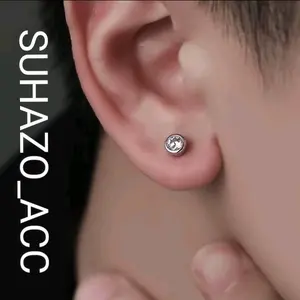 Anting Permata Magnet Berlian Anti Karat Keren Terbaru Silver Aksesoris