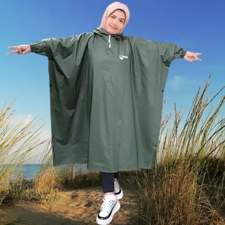 JAS HUJAN PONCO KELELAWAR BY MISHEL BAHAN PVC 0,25 TEBAL ELASTIS TAHAN AIR