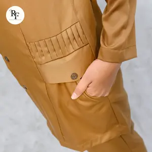 Razka - Setelan Seragam PNS Pemda Khaki Tua Wanita Model Saku Rempel Terbaru 2026