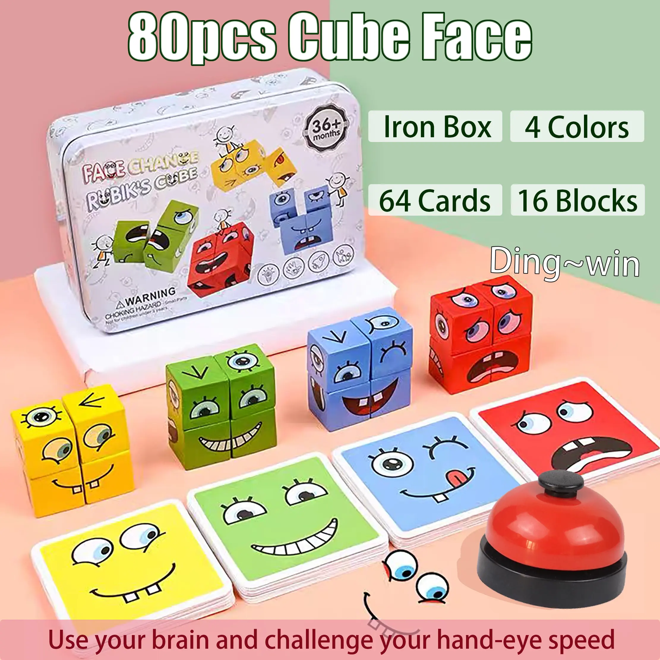 Face Changing Spelling Words Building Blocks Board Game Expression Wooden Puzzle Blocks Educational Toys for Children Gift 80 One Kiub Wajah Menukar Kata Ejaan Blok Bangunan Mainan Permainan Papan Untuk Hadiah Kanak-kanak hacipupu constellation color game