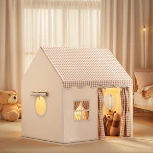 キッズ 幼児 子供用 ごっこ遊び お城テント（1点）— 男の子と女の子向けの楽しいゲームテント、ピンク／カーキ／イエローから選択可能。秘密基地＆寝転んだりできるテント、収納バッグ付きポータブルアウトドアプレイハウス。誕生日・クリスマス・感謝祭・ハロウィンにぴったりのギフト（アクセサリーは付属しません）。