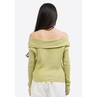 Gambar COLORBOX Off Shoulder Long Sleeve Knit Top I-TLGFCT125E003 Green - Green, S dari Colorbox Indonesia Kota Bekasi 5 Tokopedia